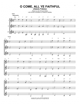 page one of O Come, All Ye Faithful (Adeste Fideles) (Guitar Ensemble)