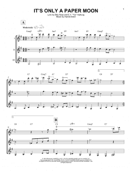page one of It's Only A Paper Moon (Guitar Ensemble)
