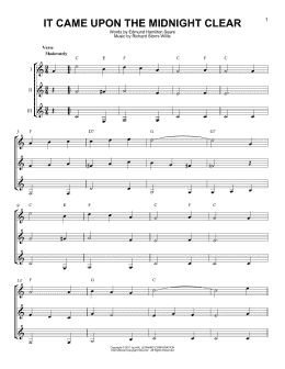 page one of It Came Upon The Midnight Clear (Guitar Ensemble)