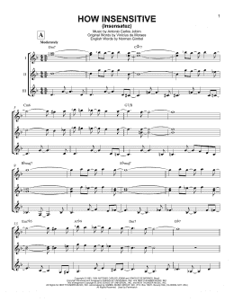 page one of How Insensitive (Insensatez) (Guitar Ensemble)