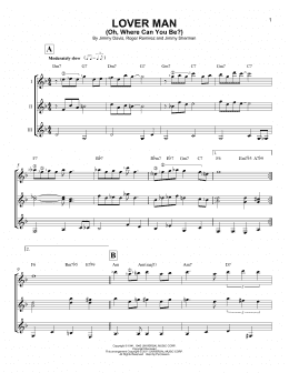 page one of Lover Man (Oh, Where Can You Be?) (Guitar Ensemble)