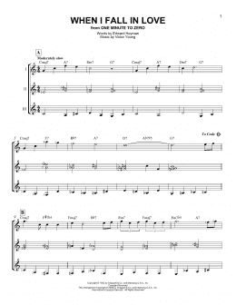 page one of When I Fall In Love (Guitar Ensemble)