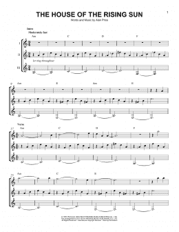 page one of The House Of The Rising Sun (Guitar Ensemble)