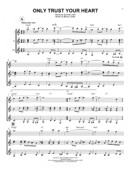 page one of Only Trust Your Heart (Guitar Ensemble)