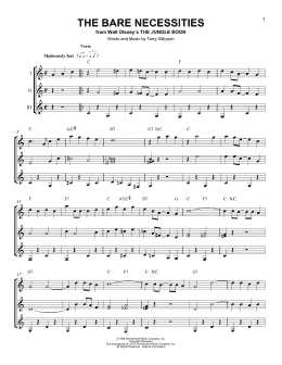 page one of The Bare Necessities (from The Jungle Book) (Guitar Ensemble)