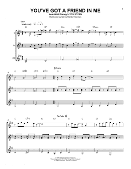 page one of You've Got A Friend In Me (from Toy Story) (Guitar Ensemble)