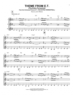 page one of Theme From E.T. (The Extra-Terrestrial) (Guitar Ensemble)