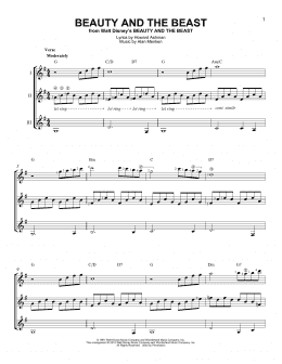 page one of Beauty And The Beast (Guitar Ensemble)