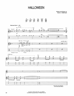 page one of Halloween (Guitar Tab)