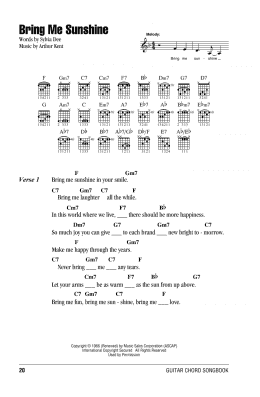 page one of Bring Me Sunshine (Guitar Chords/Lyrics)