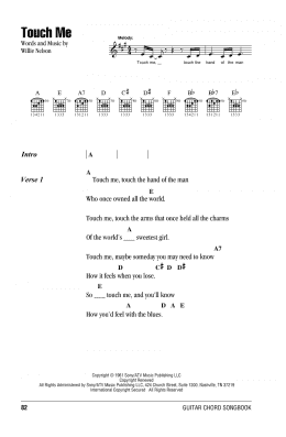 page one of Touch Me (Guitar Chords/Lyrics)