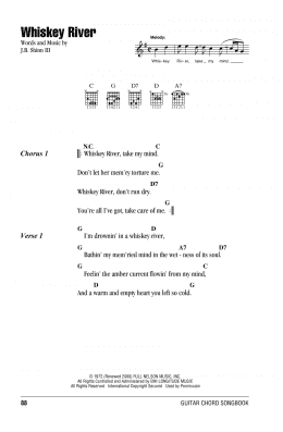 page one of Whiskey River (Guitar Chords/Lyrics)
