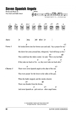 page one of Seven Spanish Angels (Guitar Chords/Lyrics)