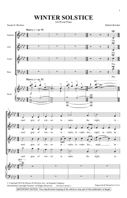 page one of Winter Solstice (SATB Choir)