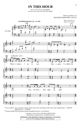 page one of In This Hour (SATB Choir)