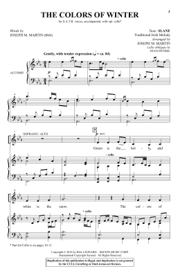page one of The Colors Of Winter (SATB Choir)