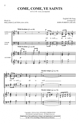 page one of Come, Come, Ye Saints (SATB Choir)
