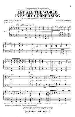 page one of Let All The World In Every Corner Sing (SATB Choir)