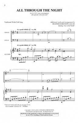 page one of All Through The Night (SATB Choir)