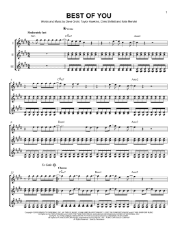 page one of Best Of You (Guitar Ensemble)