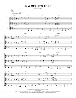 page one of In A Mellow Tone (Guitar Ensemble)
