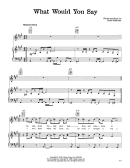 page one of What Would You Say (Piano, Vocal & Guitar Chords (Right-Hand Melody))