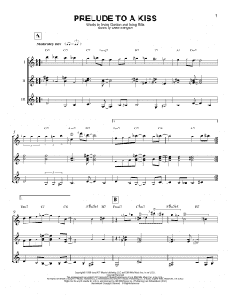 page one of Prelude To A Kiss (Guitar Ensemble)