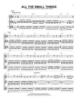 page one of All The Small Things (Guitar Ensemble)