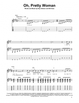 page one of Oh, Pretty Woman (Easy Guitar Tab)