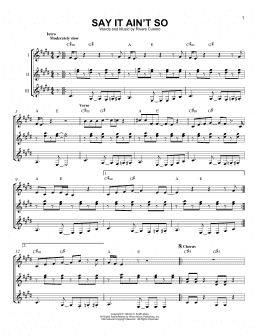 page one of Say It Ain't So (Guitar Ensemble)