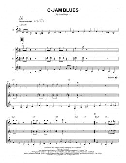 page one of C-Jam Blues (Guitar Ensemble)
