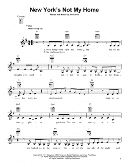 page one of New York's Not My Home (Ukulele)