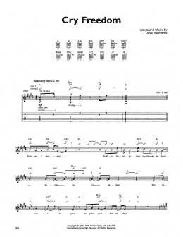 page one of Cry Freedom (Guitar Tab)
