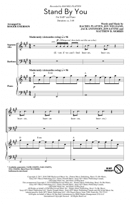 page one of Stand By You (SAB Choir)