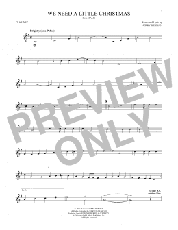 page one of We Need A Little Christmas (Clarinet Solo)