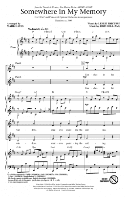 page one of Somewhere In My Memory (arr. Mark Hayes) (2-Part Choir)