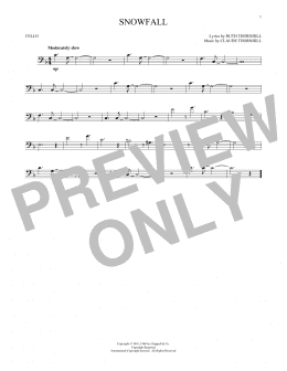 page one of Snowfall (Cello Solo)