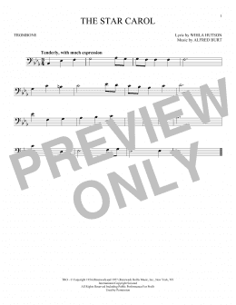 page one of The Star Carol (Trombone Solo)