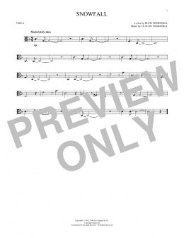 page one of Snowfall (Viola Solo)