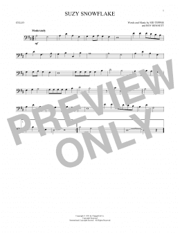 page one of Suzy Snowflake (Cello Solo)