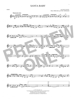 page one of Santa Baby (French Horn Solo)
