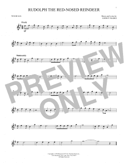 page one of Rudolph The Red-Nosed Reindeer (Tenor Sax Solo)