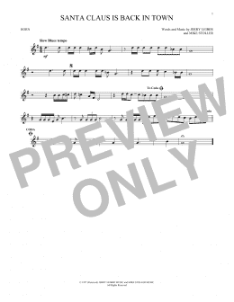 page one of Santa Claus Is Back In Town (French Horn Solo)