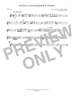 page one of Santa Claus Is Back In Town (Alto Sax Solo)