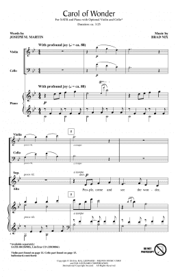 page one of Carol Of Wonder (SATB Choir)