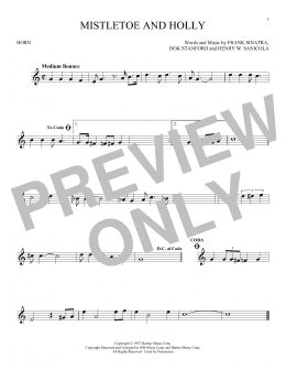 page one of Mistletoe And Holly (French Horn Solo)