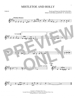 page one of Mistletoe And Holly (Violin Solo)