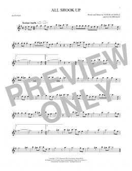 page one of All Shook Up (Alto Sax Solo)