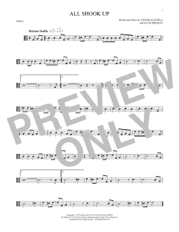 page one of All Shook Up (Viola Solo)