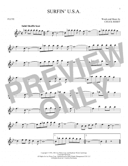 page one of Surfin' U.S.A. (Flute Solo)